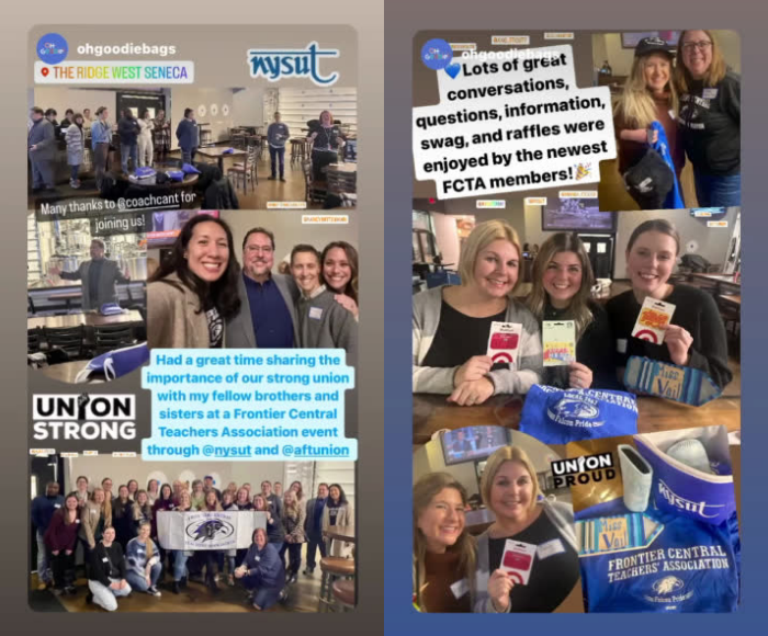 screenshot of instagram posts of a teacher gathering